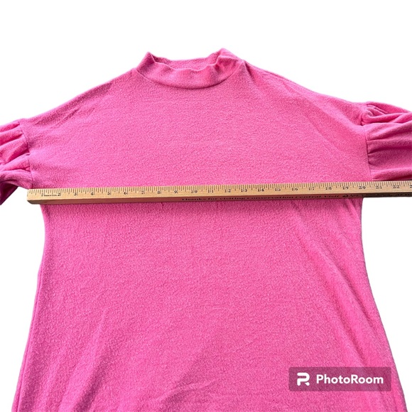 Hailey & Co. Women’s M Pink Long Sleeve High Neck Balloon Sleeve Rayon Sweater - Picture 10 of 13